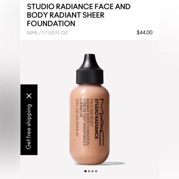 NIB w2 44.00 STUDIO RADIANCE FACE AND BODY RADIANT SHEER FOUNDATION - Picture 1 of 5